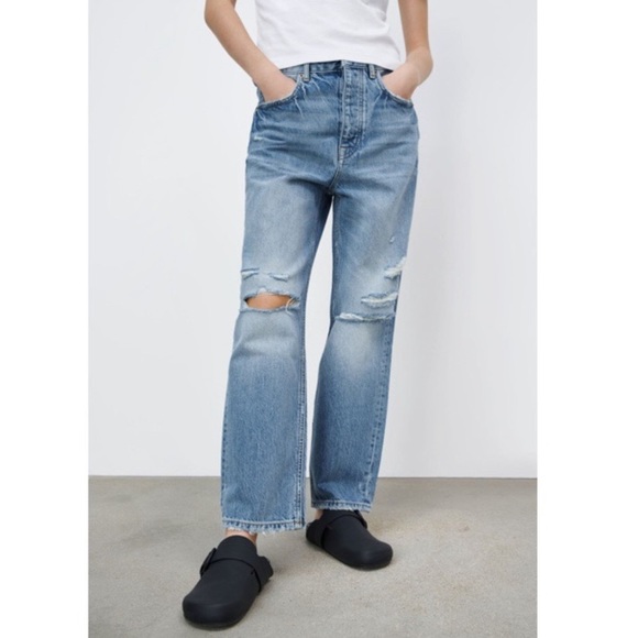Zara signature ripped The bliss straight jeans NWT - Picture 8 of 10